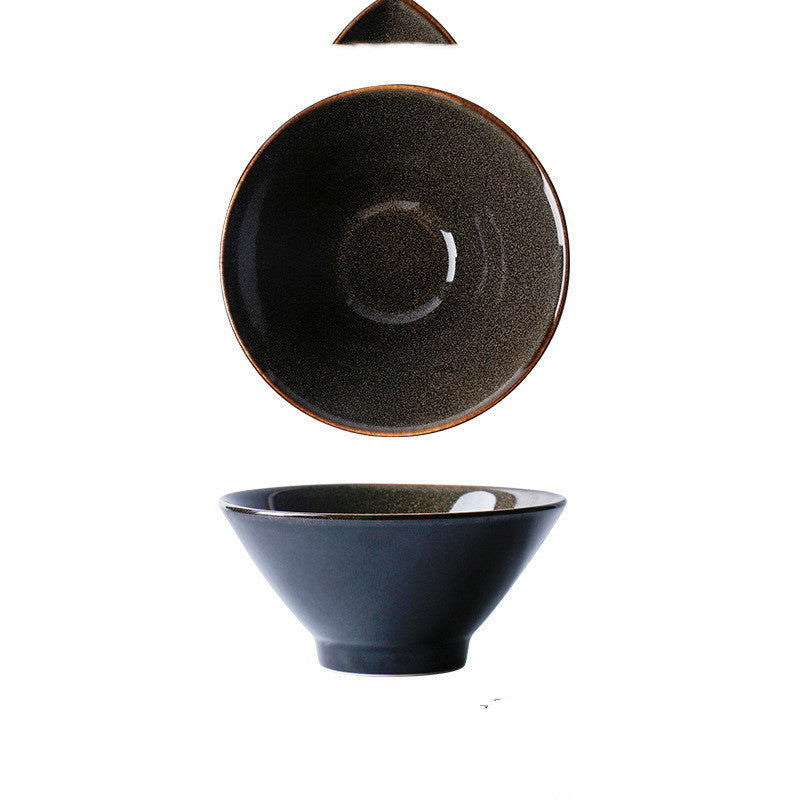 Kiln-style Household Ceramic Large Rice Bowl Noodle Bowl Restaurant Retro Salad Bowl Hat Bowl Soup Bowl Dessert Bowl - Grand Goldman