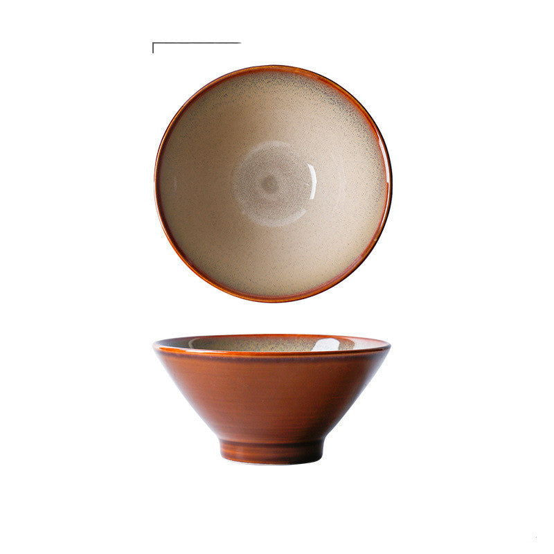 Kiln-style Household Ceramic Large Rice Bowl Noodle Bowl Restaurant Retro Salad Bowl Hat Bowl Soup Bowl Dessert Bowl - Grand Goldman