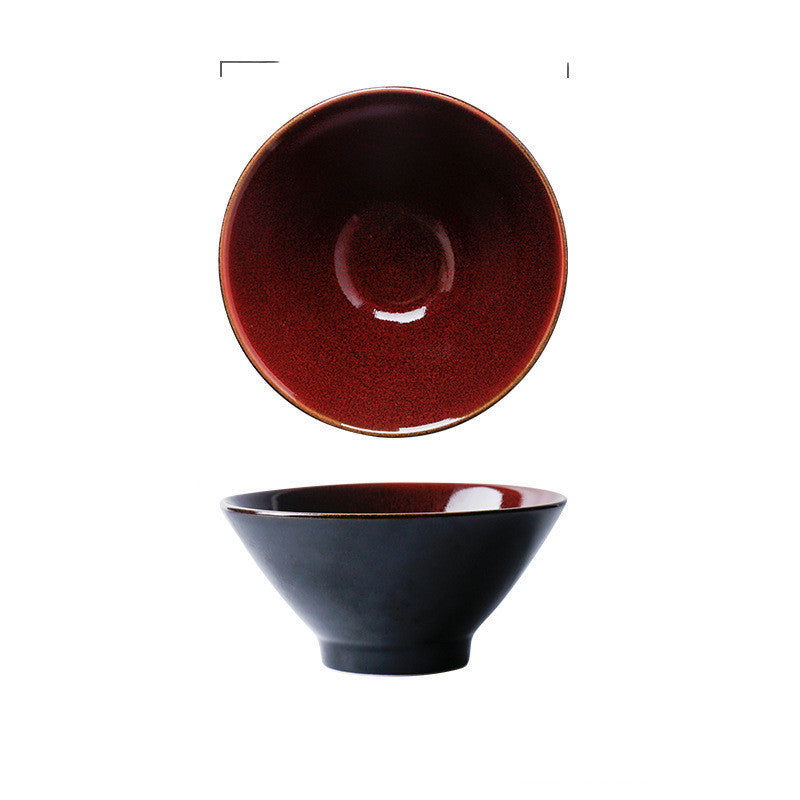 Kiln-style Household Ceramic Large Rice Bowl Noodle Bowl Restaurant Retro Salad Bowl Hat Bowl Soup Bowl Dessert Bowl - Grand Goldman