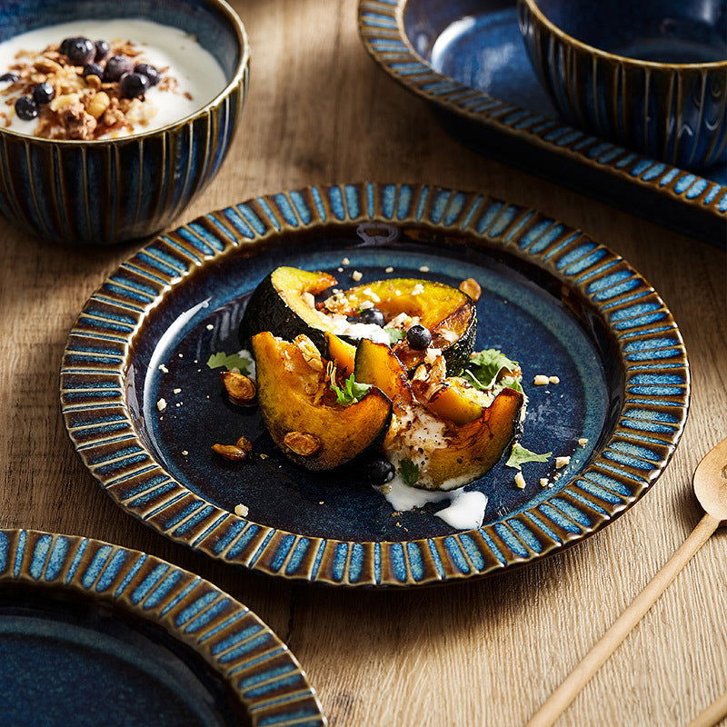 Kiln Baked Starry Sky Ceramic Rice Bowls And Plates - Grand Goldman