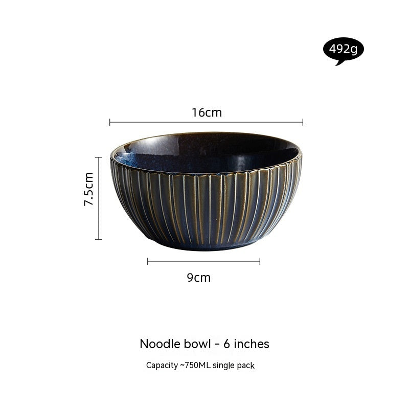 Kiln Baked Starry Sky Ceramic Rice Bowls And Plates - Grand Goldman