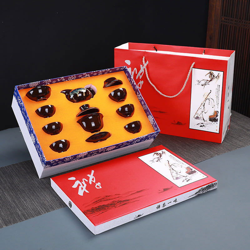 Kiln Change Sand Gold Glaze Household Ceramic Kung Fu Tea Set - Grand Goldman