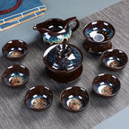 Kiln Change Sand Gold Glaze Household Ceramic Kung Fu Tea Set - Grand Goldman