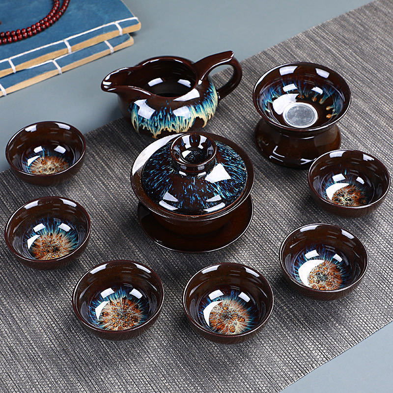 Kiln Change Sand Gold Glaze Household Ceramic Kung Fu Tea Set - Grand Goldman
