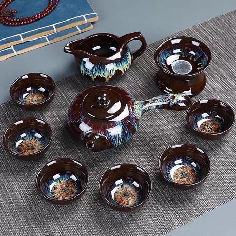 Kiln Change Sand Gold Glaze Household Ceramic Kung Fu Tea Set - Grand Goldman