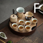 Kiln Glazed Side Handle Pot Kung Fu Tea Set Small Set Tea Tray Tea Cup Set - Grand Goldman