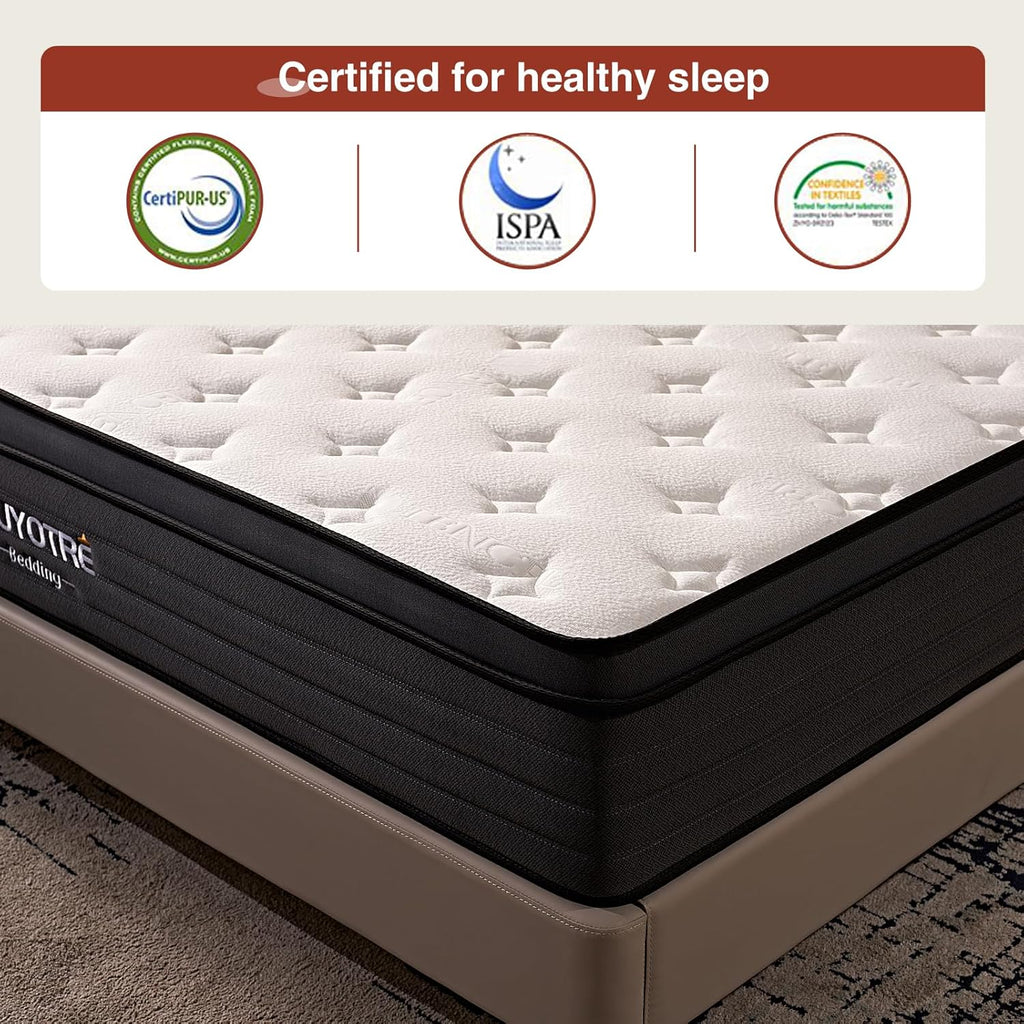 King Mattress, 10 Inch King Size Hybrid Mattress in a Box,Cooling Memory Foam Bed Mattresses with Independent Spring,Soft and Breathable,Back Pain Relief,CertiPUR-US,Medium - Grand Goldman