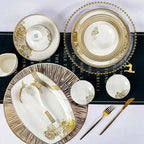 Kitchen Luxury Table Dinner Plates Set Ceramic Cooking Dessert Plate Sets Dinnerware Salad Dishes Platos De Cena Breakfast Set - Grand Goldman