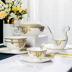 Kitchen Luxury Table Dinner Plates Set Ceramic Cooking Dessert Plate Sets Dinnerware Salad Dishes Platos De Cena Breakfast Set - Grand Goldman