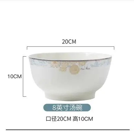 Kitchen Luxury Table Dinner Plates Set Ceramic Cooking Dessert Plate Sets Dinnerware Salad Dishes Platos De Cena Breakfast Set - Grand Goldman