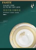 Kitchen Luxury Table Dinner Plates Set Ceramic Cooking Dessert Plate Sets Dinnerware Salad Dishes Platos De Cena Breakfast Set - Grand Goldman