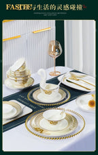 Kitchen Luxury Table Dinner Plates Set Ceramic Cooking Dessert Plate Sets Dinnerware Salad Dishes Platos De Cena Breakfast Set - Grand Goldman