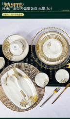 Kitchen Luxury Table Dinner Plates Set Ceramic Cooking Dessert Plate Sets Dinnerware Salad Dishes Platos De Cena Breakfast Set - Grand Goldman