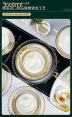 Kitchen Luxury Table Dinner Plates Set Ceramic Cooking Dessert Plate Sets Dinnerware Salad Dishes Platos De Cena Breakfast Set - Grand Goldman