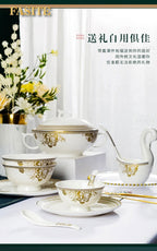 Kitchen Luxury Table Dinner Plates Set Ceramic Cooking Dessert Plate Sets Dinnerware Salad Dishes Platos De Cena Breakfast Set - Grand Goldman