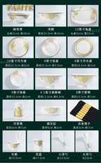 Kitchen Luxury Table Dinner Plates Set Ceramic Cooking Dessert Plate Sets Dinnerware Salad Dishes Platos De Cena Breakfast Set - Grand Goldman