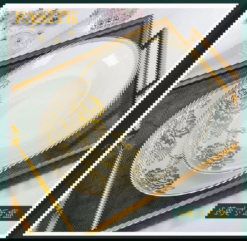 Kitchen Luxury Table Dinner Plates Set Ceramic Cooking Dessert Plate Sets Dinnerware Salad Dishes Platos De Cena Breakfast Set - Grand Goldman