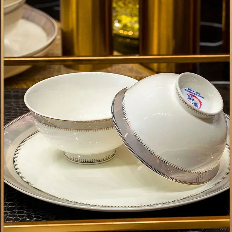 Kitchen Luxury Table Dinner Plates Set Ceramic Cooking Dessert Plate Sets Dinnerware Salad Dishes Platos De Cena Breakfast Set - Grand Goldman
