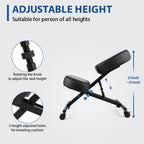 Kneeling Chair Ergonomic for Office, Adjustable Stool for Home and Office - Improve Your Posture with an Angled Seat - Thick Moulded Foam Cushions - Brake and Smooth Gliding Casters - Grand Goldman