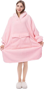 Krifey Wearable Blanket Hoodie, Oversized Sherpa Hooded as Birthday Gifts Christmas Gifts for Mom Women Girlfriend Men, Cozy Sweatshirt with Giant Pocket - Grand Goldman