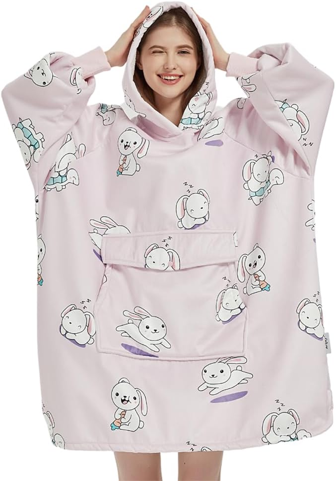 Krifey Wearable Blanket Hoodie, Oversized Sherpa Hooded as Birthday Gifts Christmas Gifts for Mom Women Girlfriend Men, Cozy Sweatshirt with Giant Pocket - Grand Goldman