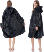 Krifey Wearable Blanket Hoodie, Oversized Sherpa Hooded as Birthday Gifts Christmas Gifts for Mom Women Girlfriend Men, Cozy Sweatshirt with Giant Pocket - Grand Goldman