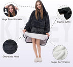 Krifey Wearable Blanket Hoodie, Oversized Sherpa Hooded as Birthday Gifts Christmas Gifts for Mom Women Girlfriend Men, Cozy Sweatshirt with Giant Pocket - Grand Goldman