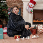 Krifey Wearable Blanket Hoodie, Oversized Sherpa Hooded as Birthday Gifts Christmas Gifts for Mom Women Girlfriend Men, Cozy Sweatshirt with Giant Pocket - Grand Goldman