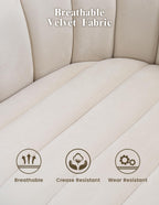 Kromax Swivel Accent Chair with Armrest, Mid Century 360 Degree Swivel Barrel Chair Overstuffed Tufted Velvet, Ideal for Living Room, Bedroom, Reading Room, Beige - Grand Goldman