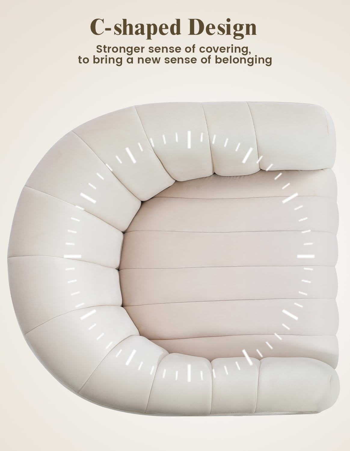 Kromax Swivel Accent Chair with Armrest, Mid Century 360 Degree Swivel Barrel Chair Overstuffed Tufted Velvet, Ideal for Living Room, Bedroom, Reading Room, Beige - Grand Goldman