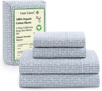 LANE LINEN 100% Organic Cotton Queen Sheet Set, 4Pc Cotton Sheets Queen Size Bed Set, Soft & Breathable Percale Weave, Deep Pocket Queen Sheets, Hotel-Quality Bed Sheets Queen Size - White Bed Sheets - Grand Goldman