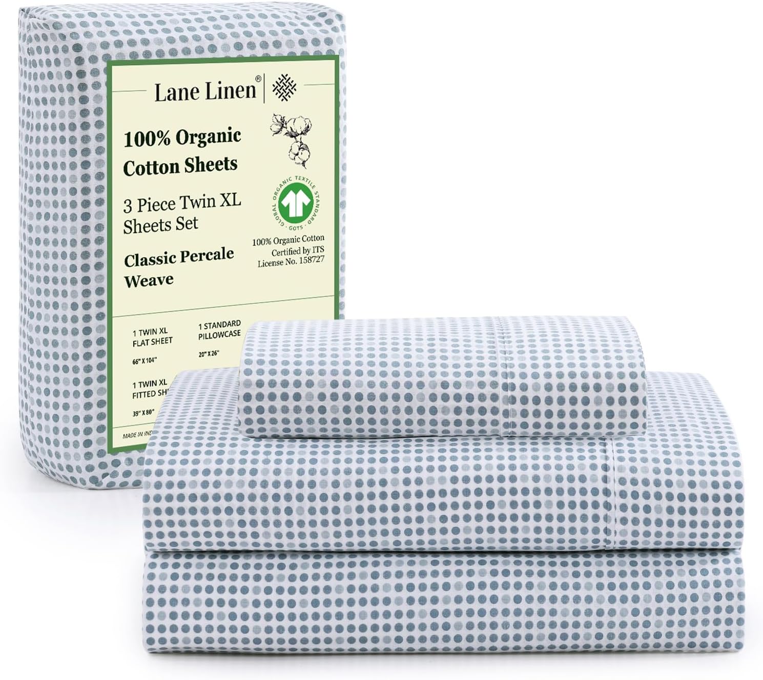 LANE LINEN 100% Organic Cotton Queen Sheet Set, 4Pc Cotton Sheets Queen Size Bed Set, Soft & Breathable Percale Weave, Deep Pocket Queen Sheets, Hotel-Quality Bed Sheets Queen Size - White Bed Sheets - Grand Goldman