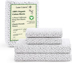 LANE LINEN 100% Organic Cotton Queen Sheet Set, 4Pc Cotton Sheets Queen Size Bed Set, Soft & Breathable Percale Weave, Deep Pocket Queen Sheets, Hotel-Quality Bed Sheets Queen Size - White Bed Sheets - Grand Goldman