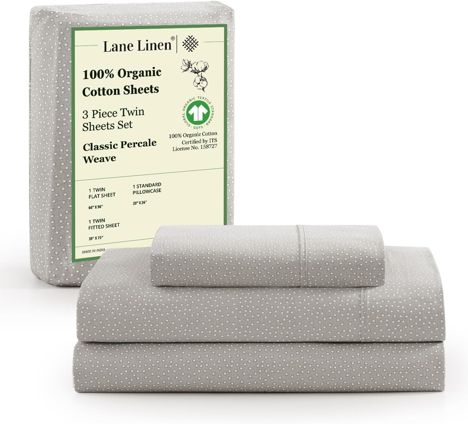 LANE LINEN 100% Organic Cotton Queen Sheet Set, 4Pc Cotton Sheets Queen Size Bed Set, Soft & Breathable Percale Weave, Deep Pocket Queen Sheets, Hotel-Quality Bed Sheets Queen Size - White Bed Sheets - Grand Goldman