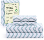 LANE LINEN 100% Organic Cotton Queen Sheet Set, 4Pc Cotton Sheets Queen Size Bed Set, Soft & Breathable Percale Weave, Deep Pocket Queen Sheets, Hotel-Quality Bed Sheets Queen Size - White Bed Sheets - Grand Goldman