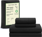 LANE LINEN 100% Organic Cotton Queen Sheet Set, 4Pc Cotton Sheets Queen Size Bed Set, Soft & Breathable Percale Weave, Deep Pocket Queen Sheets, Hotel-Quality Bed Sheets Queen Size - White Bed Sheets - Grand Goldman