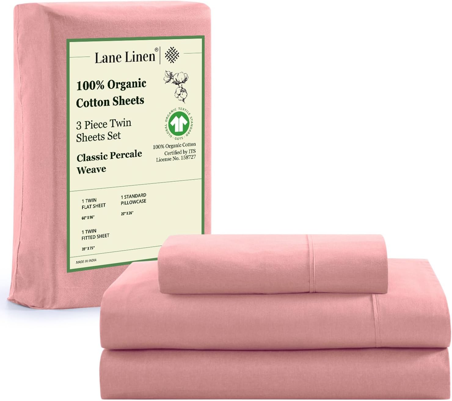 LANE LINEN 100% Organic Cotton Queen Sheet Set, 4Pc Cotton Sheets Queen Size Bed Set, Soft & Breathable Percale Weave, Deep Pocket Queen Sheets, Hotel-Quality Bed Sheets Queen Size - White Bed Sheets - Grand Goldman