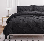 LANE LINEN Comforters Queen Size, 7 Piece Queen Comforter Set, Soft Queen Size Comforter Sets, Pintuck Queen Bed Set, Fluffy Comforters Queen Size Set with Sheets, Pillowcases & Shams - French Blue - Grand Goldman