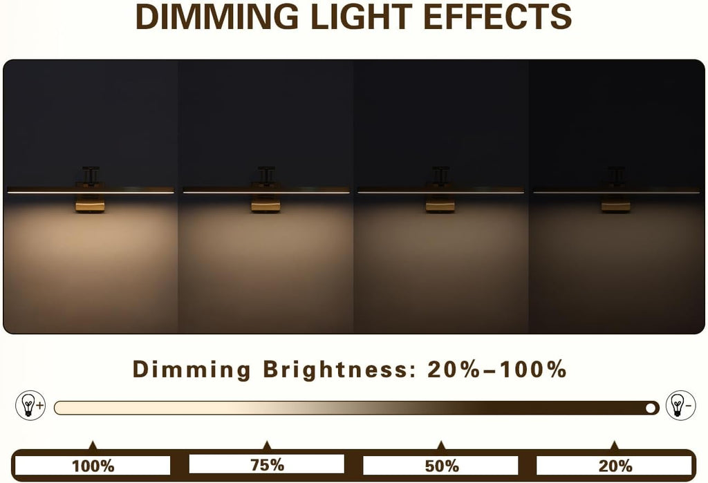 LED Brass Hard-Wired Connection Gallery Picture Light for Paintings Gold Lighting Fixtures Dimmable Modern LED Picture Lights Artwork Display Lighting 23.6 Inch 14W 3000K Warm White - Grand Goldman