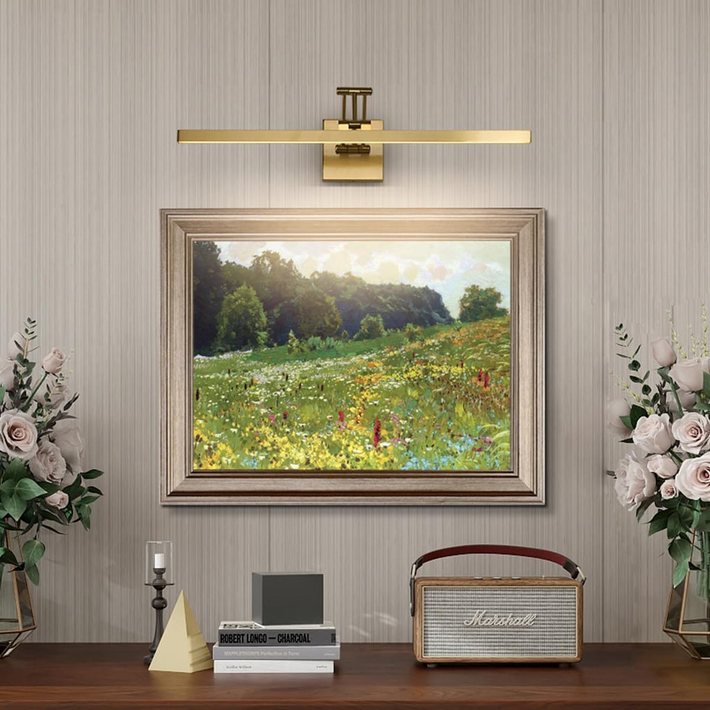 LED Brass Hard-Wired Connection Gallery Picture Light for Paintings Gold Lighting Fixtures Dimmable Modern LED Picture Lights Artwork Display Lighting 23.6 Inch 14W 3000K Warm White - Grand Goldman