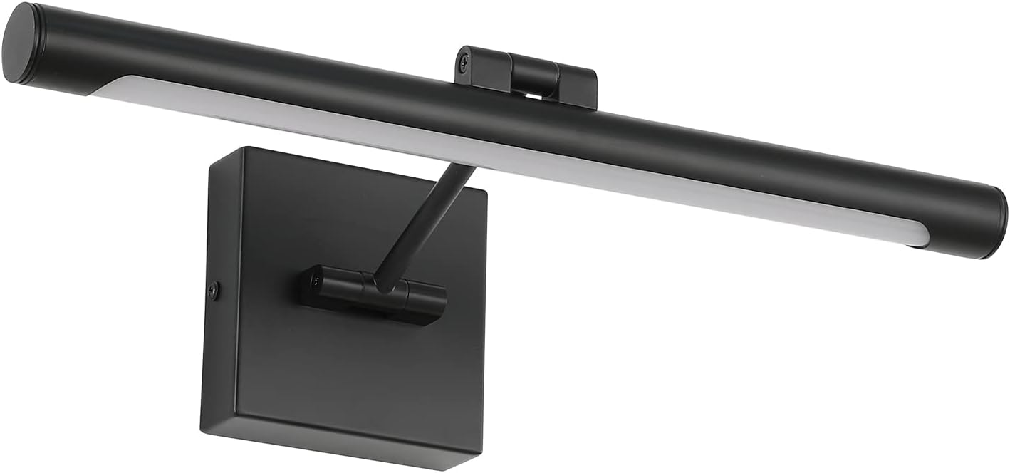 LED Picture Light Fixtures 16.54 Inches, Modern Metal Artwork Wall Lamps with Single Swing Arm, 9W (50W Eqv.), Hardwired Connection, Non-Dimmable, 3000K Warm White, CRI80+, Golden-Like Brass Finish - Grand Goldman