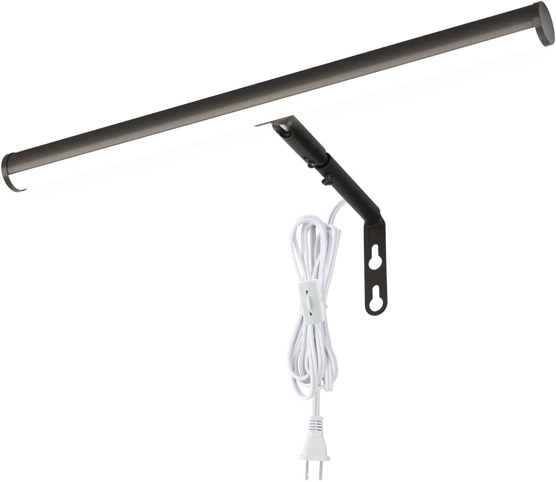 LED Picture Lights for Paintings Plug in, Adjustable Art Light Gallery Wall Light for Display Art Work, 16inch 6W 3000K Warm White, Gold Finish CRI80+ - Grand Goldman