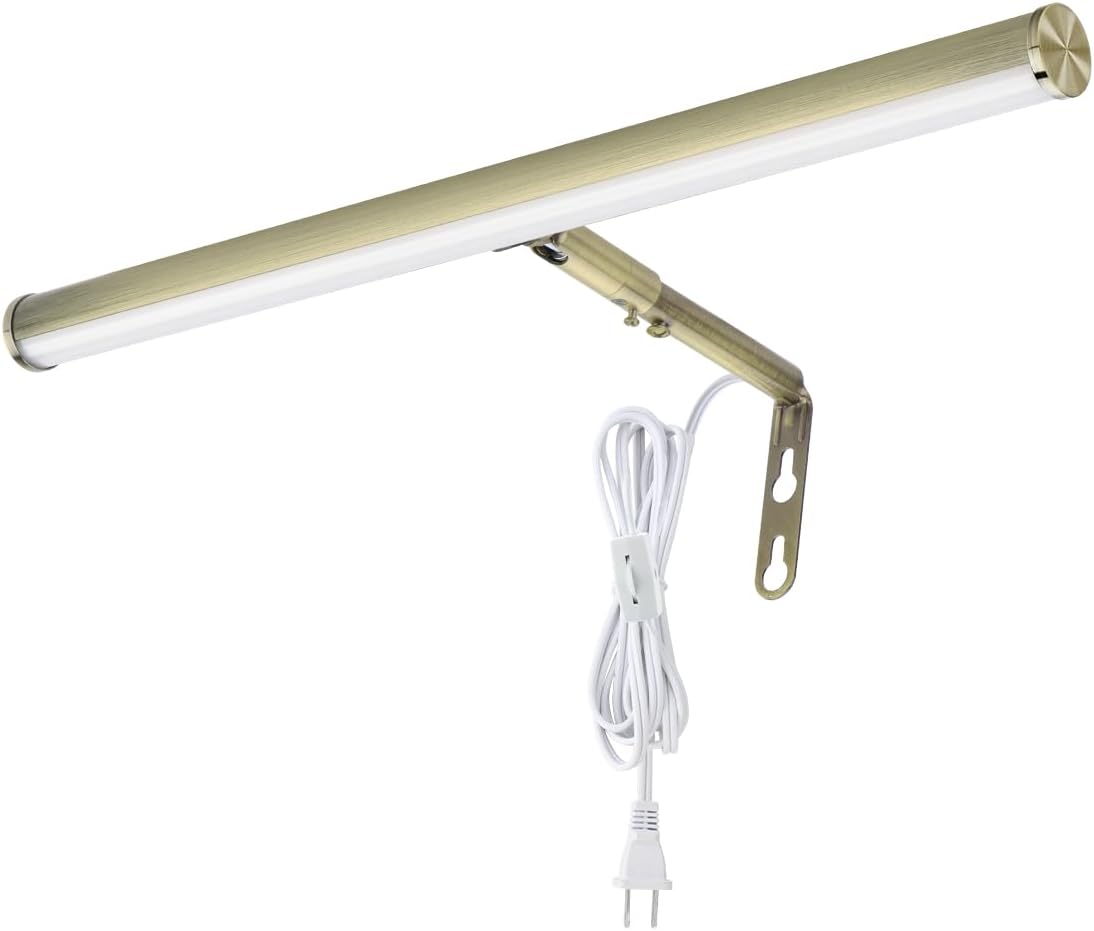 LED Picture Lights for Paintings Plug in, Adjustable Art Light Gallery Wall Light for Display Art Work, 16inch 6W 3000K Warm White, Gold Finish CRI80+ - Grand Goldman
