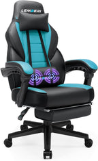 LEMBERI Video Game Chairs with footrest, Big and Tall Gamer Chair for Adults, 400lb Capacity, Racing Style Computer Chair with Headrest and Lumbar Support - Grand Goldman