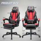 LEMBERI Video Game Chairs with footrest, Big and Tall Gamer Chair for Adults, 400lb Capacity, Racing Style Computer Chair with Headrest and Lumbar Support - Grand Goldman