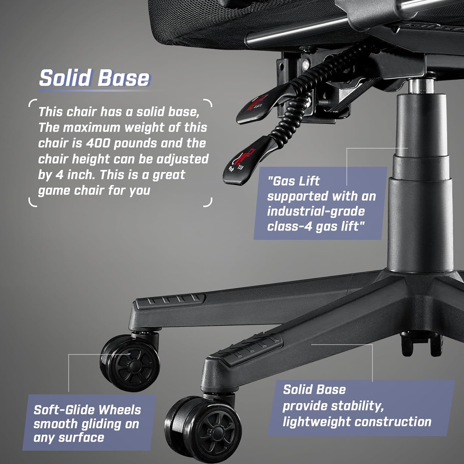 LEMBERI Video Game Chairs with footrest, Big and Tall Gamer Chair for Adults, 400lb Capacity, Racing Style Computer Chair with Headrest and Lumbar Support - Grand Goldman