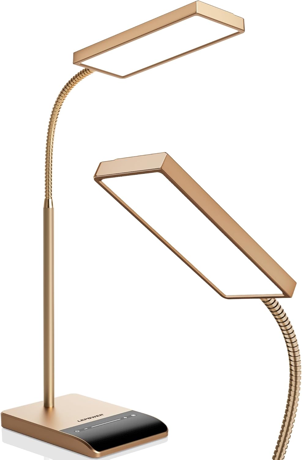 LEPOWER Desk Lamp, 800LM LED Desk Lamp for Home Office, 12W Reading Lamp for Desk, Eye-Caring Light, Touch Table Lamp, Gooseneck Lamp, 50 Lighting Modes, Bright Desk Lamps for Bedroom, Study (Black) - Grand Goldman