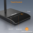 LEPOWER Desk Lamp, 800LM LED Desk Lamp for Home Office, 12W Reading Lamp for Desk, Eye-Caring Light, Touch Table Lamp, Gooseneck Lamp, 50 Lighting Modes, Bright Desk Lamps for Bedroom, Study (Black) - Grand Goldman