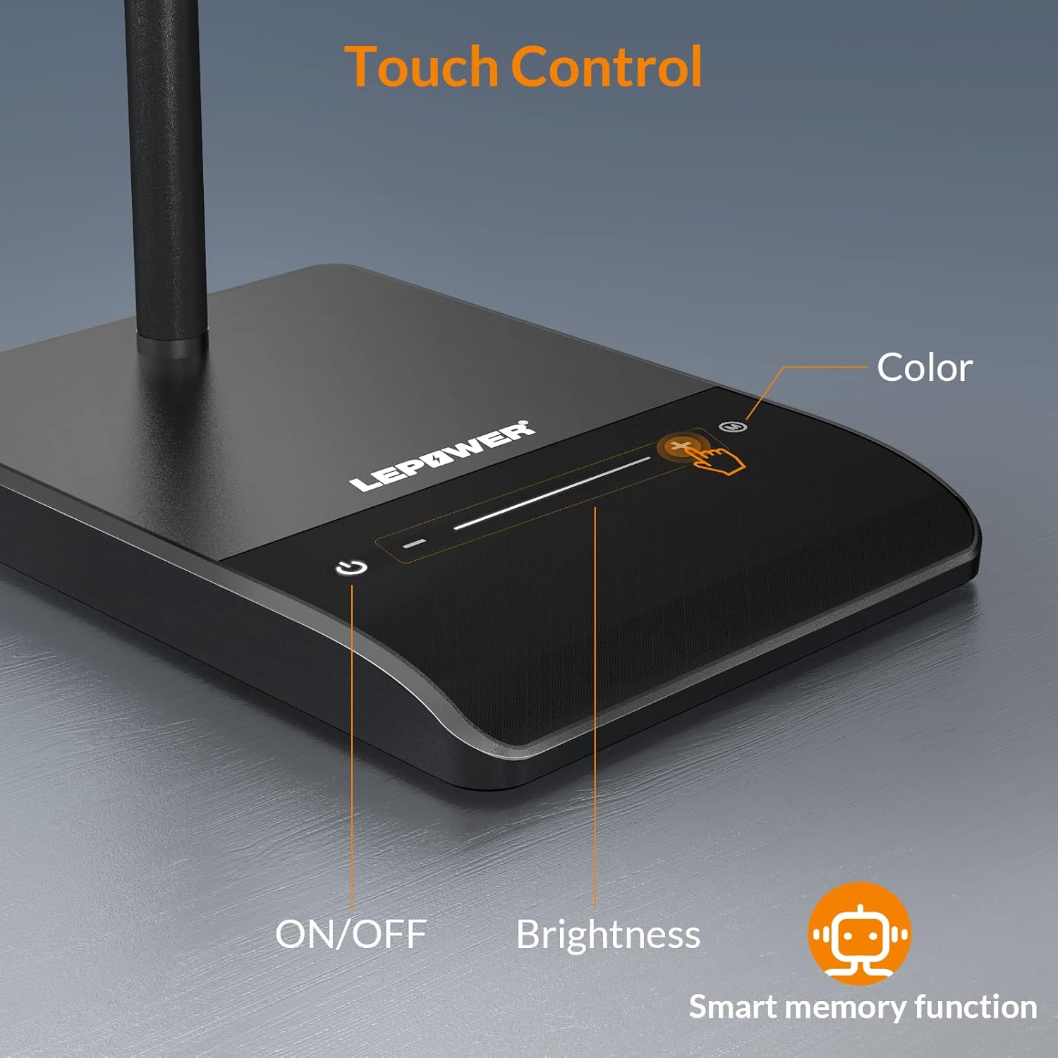 LEPOWER Desk Lamp, 800LM LED Desk Lamp for Home Office, 12W Reading Lamp for Desk, Eye-Caring Light, Touch Table Lamp, Gooseneck Lamp, 50 Lighting Modes, Bright Desk Lamps for Bedroom, Study (Black) - Grand Goldman