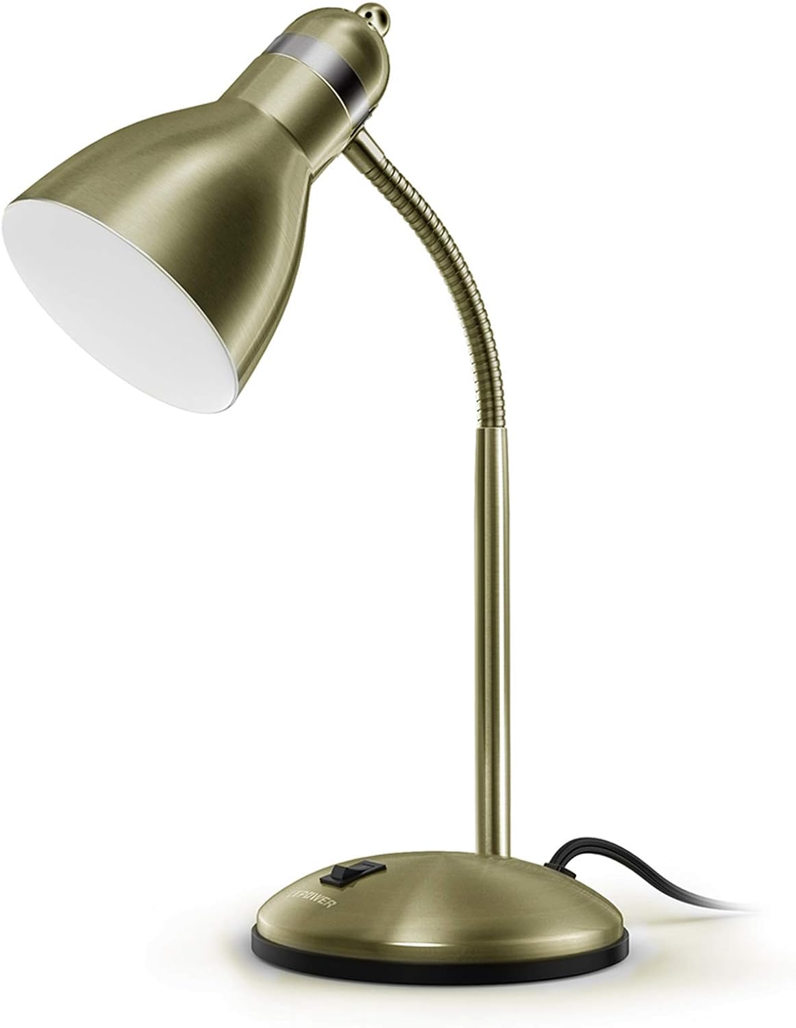 LEPOWER Metal Desk Lamp, Eye-Caring Table Lamp, Study Lamps with Flexible Goose Neck for Bedroom, Home Office (Matte Black) - Grand Goldman